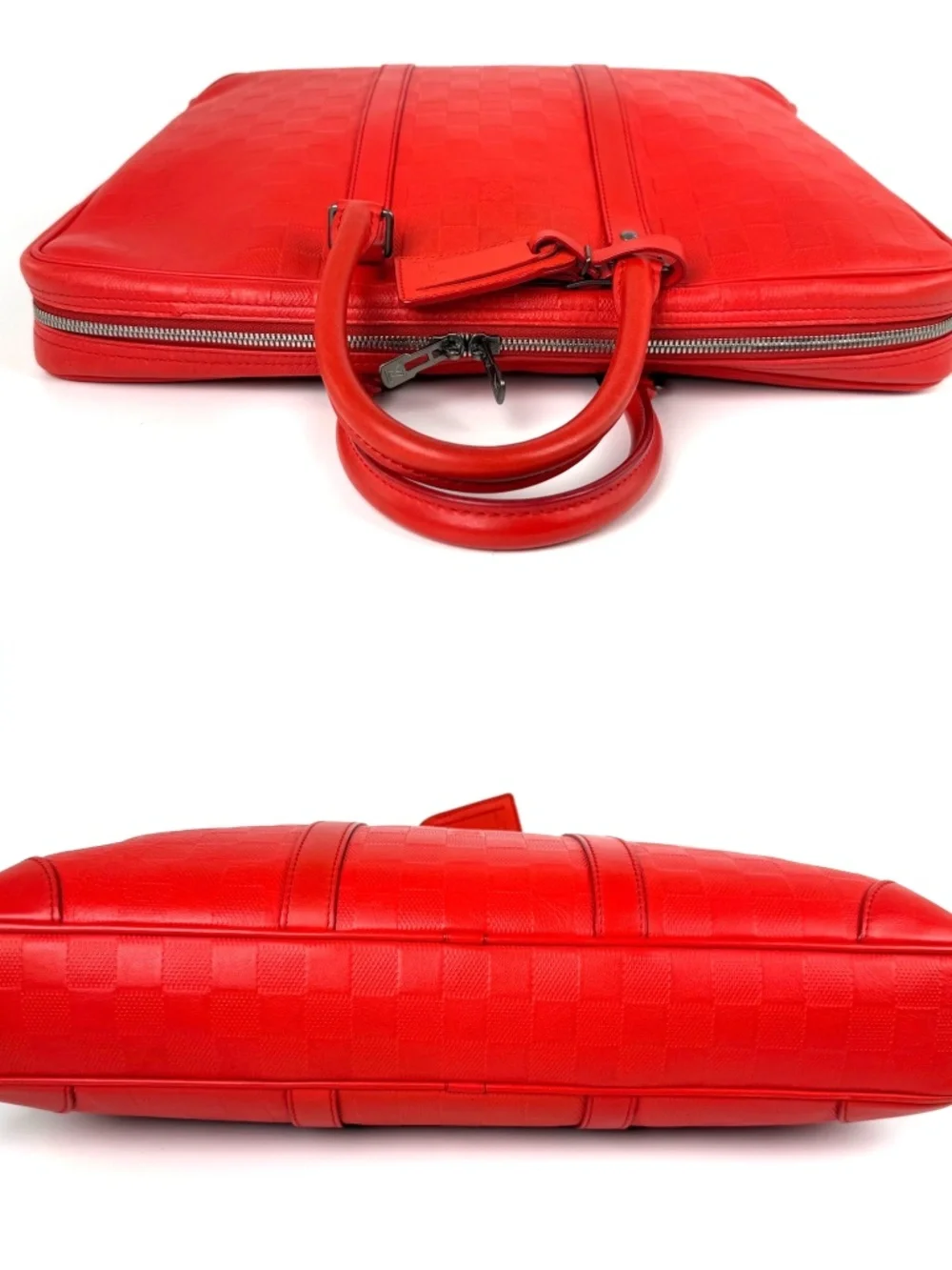 Louis Vuitton Porte Document Voyage Red Damier Infinity Leather Briefcase Bag